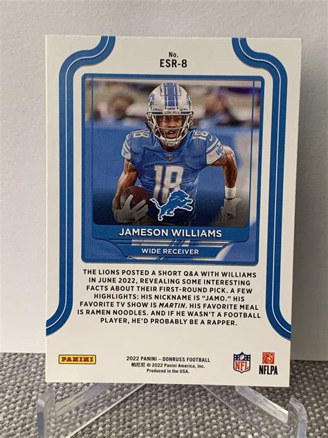 2022 Panini Donruss The Elite Series Rookies Esr 8 Jameson Williams