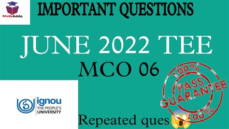 Mco Most Important Questions For June Tee Studyadda