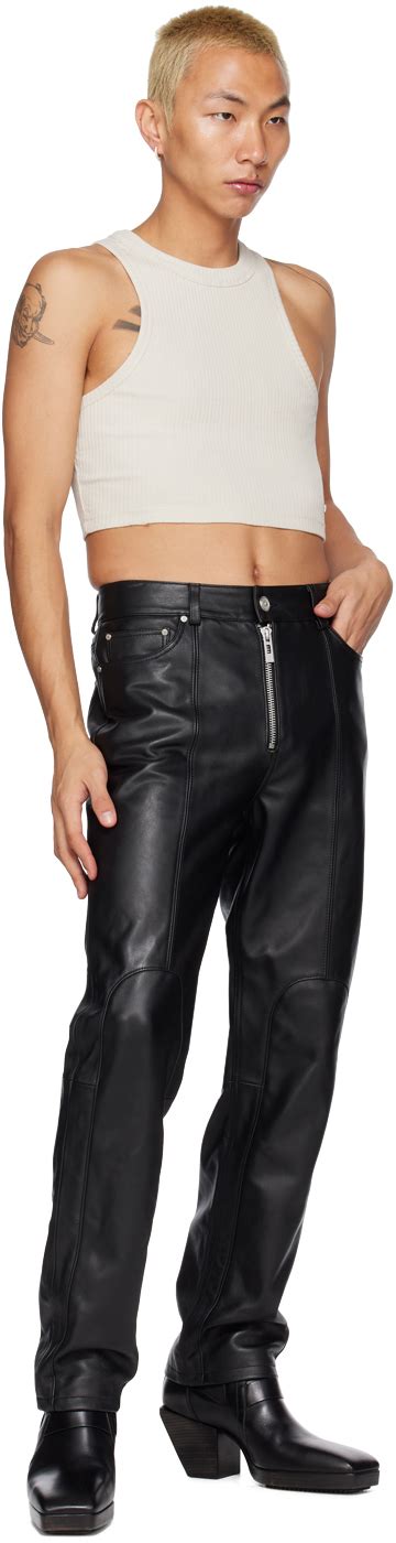 Han Kjobenhavn Black Cutline Zip Leather Pants Han Kjobenhavn