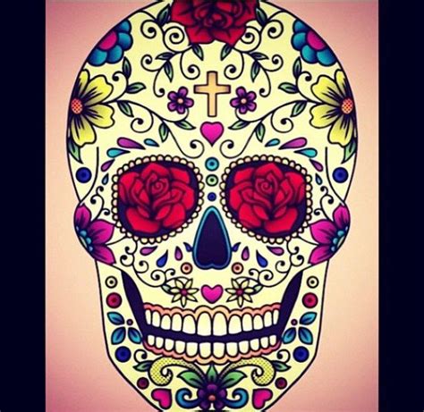 Sugar Skull Drawing Colored Be Refined Site Gallery Of Photos