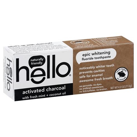 Hello Activated Charcoal With Fresh Mint Toothpaste Shop Toothpaste At H E B