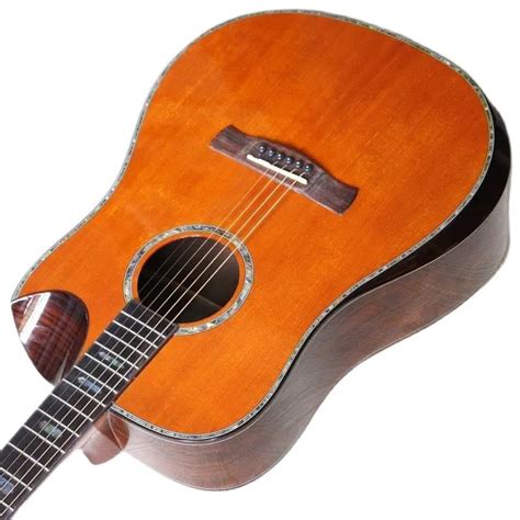 Orange Solid Spruce Wood Top Acoustic Guitar 41 Inch 6 Strings Wood