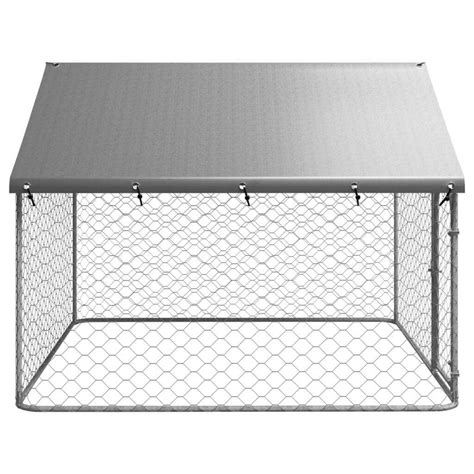 Heavy-Duty Steel Dog Kennel with Roof - Secure Outdoor Enclosure for ...