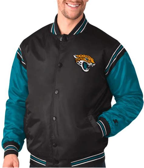 Satin Black and Blue Jacksonville Jaguars Jacket - Jackets Masters