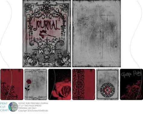 Printable Gothic Journal Digital Junk Journal Pages X Inch Pages