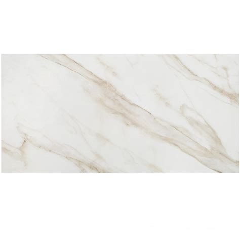 Calacatta Porcelain Tile 24x48 White With Veining Fortezza