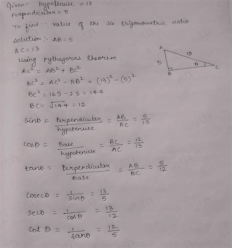 Solved B Find The Values Of The Six Trigonometric Ratios For Each Of The Given Angle 7 8 `d