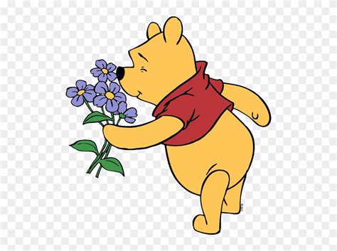 Winnie The Pooh Clipart Flower Winnie The Pooh Smelling Png