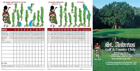 the complete St Andrews Scorecard - St. Andrews Golf & Country Club