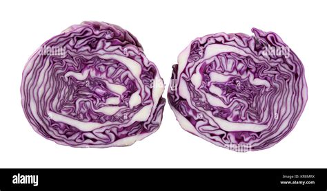 Two Halves Of A Red Cabbage Stock Photo Alamy