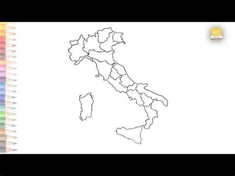 Map Of Italy Regions Italy Map Map Outline Outline Drawings Step By