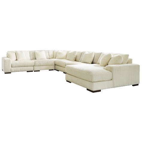 Signature Lindyn 2110417x1+2110464x1+2110446x3+2110477x1 Contemporary 6-Piece Sectional Sofa ...