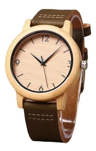 Reloj De Madera Bamb Para Hombres Reloj Casual Deportivo Cuotas Sin