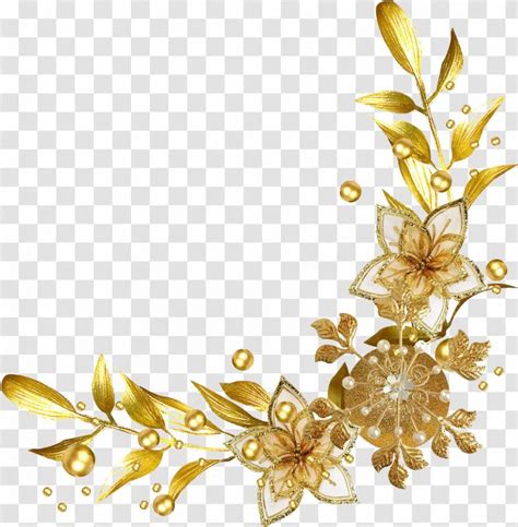 Gold Flower Border Design