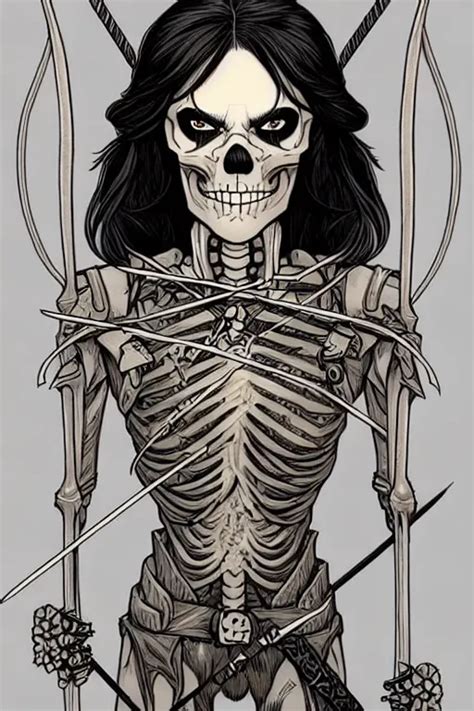 Comic Cover Art Portrait Of A Skeleton Archer Dnd Stable Diffusion