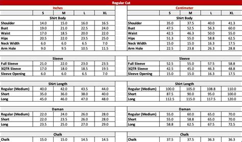 Size Chart