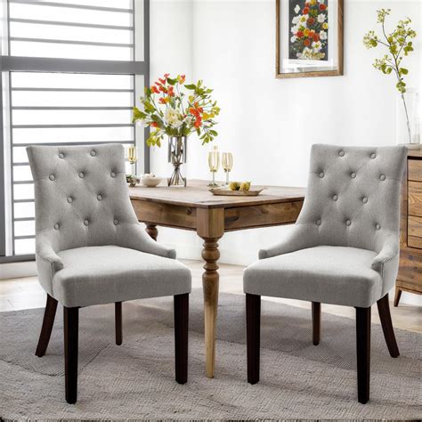 Fangflower Button Tufted Parsons Dining Chairs Set Of With