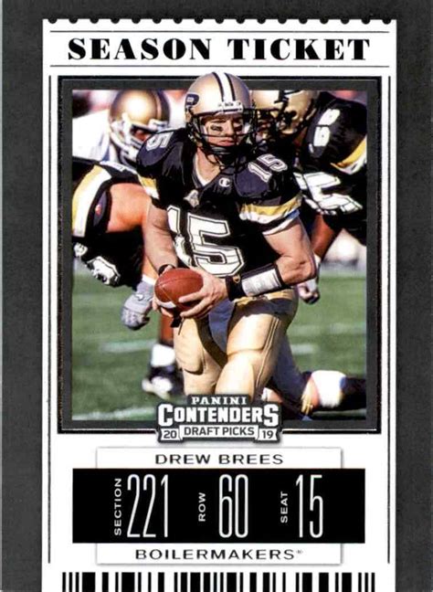 Panini Contenders Draft Picks Drew Brees Purdue Boilermakers