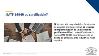 Qué es IATF 16949 2016 y para qué sirve PPT