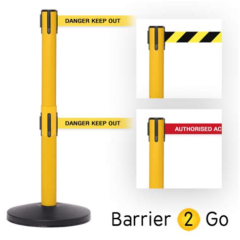 Budget Safety Twin Belt Retractable Barrier Stand 34m Barrier 2 Go