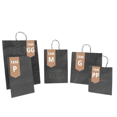 Sacolas Papel Kraft Black Preta Tamanhos Pp M G Unidades Shopee