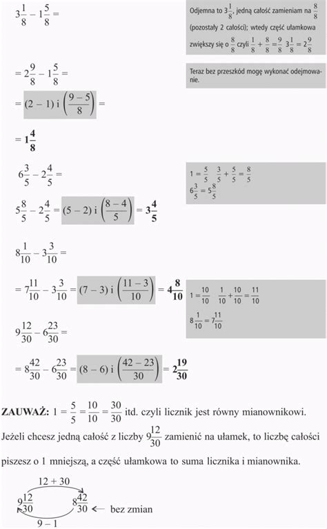 Odejmowanie Ułamków Zwykłych Na Poziomie Ucznia Klasy 4