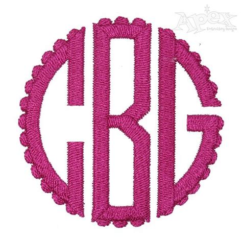 Scallop Circle Monogram Large Machine Embroidery Font - Apex