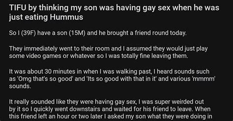 Mom Thought Her Son Was Having Gay Sex But He Was Just Eating Hummus Media Chomp