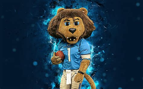 Roary Mascot Detroit Lions Abstract Art Nfl Creative Usa Detroit