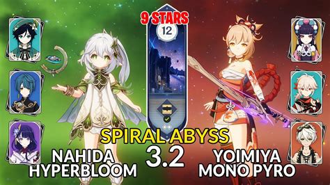 New Spiral Abyss Nahida Hyperbloom Yoimiya Mono Pyro Floor