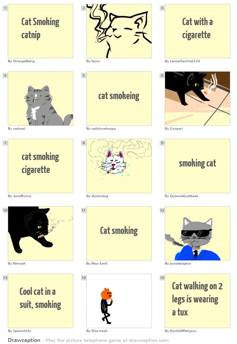 Cat Smoking catnip - Drawception