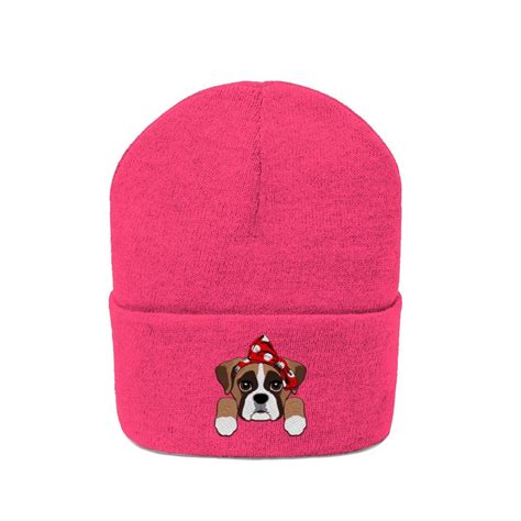 Boxer Knit Beanie We Bark Clothing Boxer Dogs Dog Trends Boxer