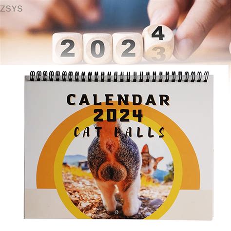 ZSYS Kitten Calendar 2024 Big Cat Buttholes Calendar Cute Cat 2024