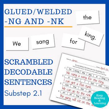 Scrambled Decodable Sentences Welded Sounds Ng Nk Level 1 Unit 7