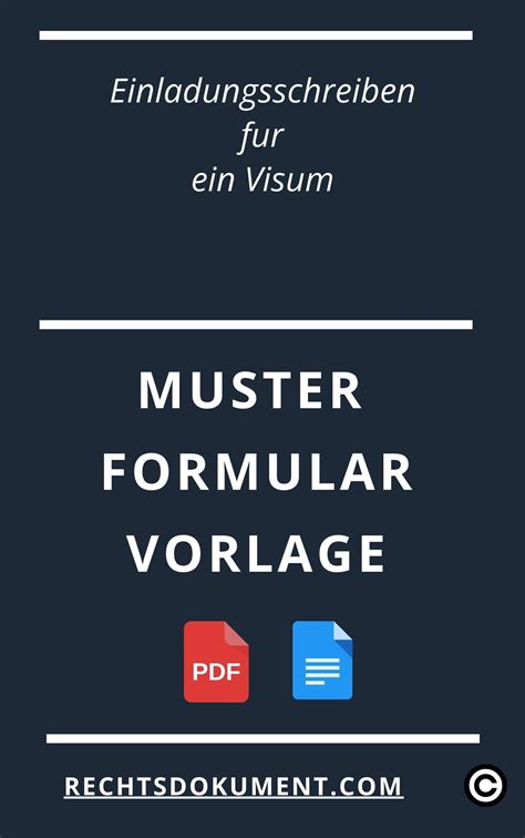 Einladungsschreiben F R Ein Visum Formular Muster Vorlage