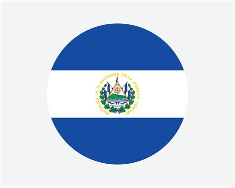 El Salvador Round Country Flag Circular Salvadoran National Flag