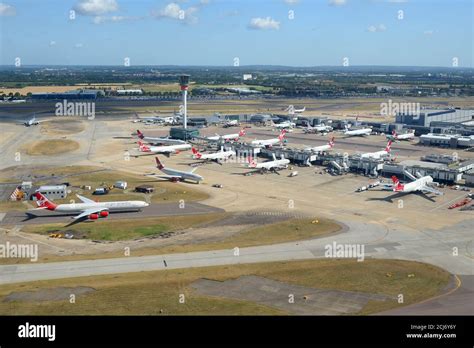 London Heathrow Airport Virgin Atlantic Terminal 3 Aerial View