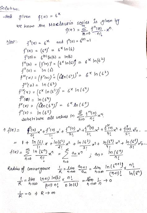 Solved Find The Maclaurin Series For F X Using The Definition Of A