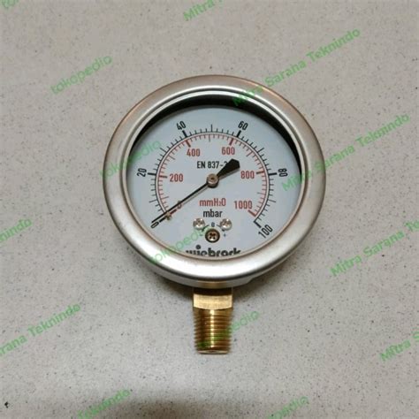 Jual Pressure Presure Gauge Raket Stainless 2 5 Inchi 100 Mbar 1000