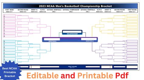 Buy NCAA Printable Bracket 2023 GIANT NCAA Printable Bracket Online in ...