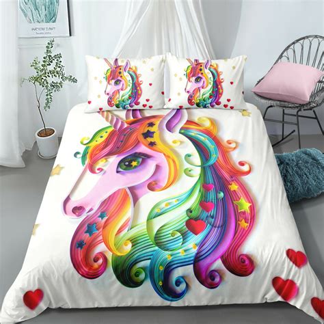 Colorful Flowers Unicorn Bedding Set | Unilovers