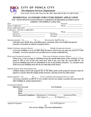 Fillable Online Residential Accessory Structure Permit Application Fax