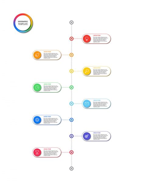 L Nea De Tiempo Vertical Infograf A Con Elementos Redondos Sobre Fondo