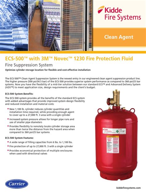 Ecs 500 Novec 1230 Clean Agent Fire Suppression System Ss K 114 Pdf