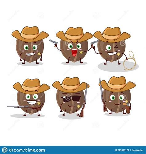 Cool Cowboy Walnuts Cartoon Character With A Cute Hat Stock Vector