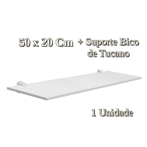 Prateleira Lisa Mdf Mm Branco X Cm Suporte Bico De