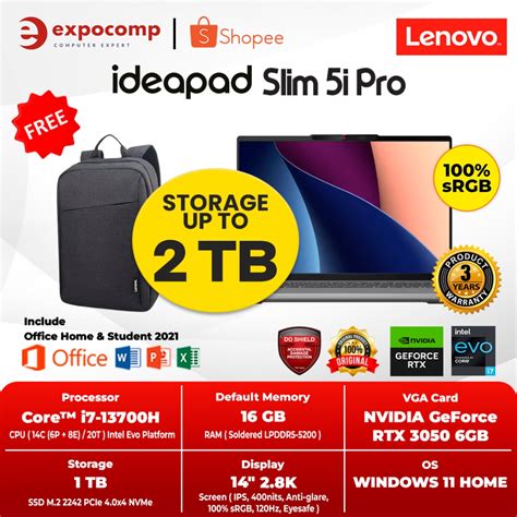 Jual Lenovo Ideapad Slim I Pro Irh Id Grey Core I H Rtx