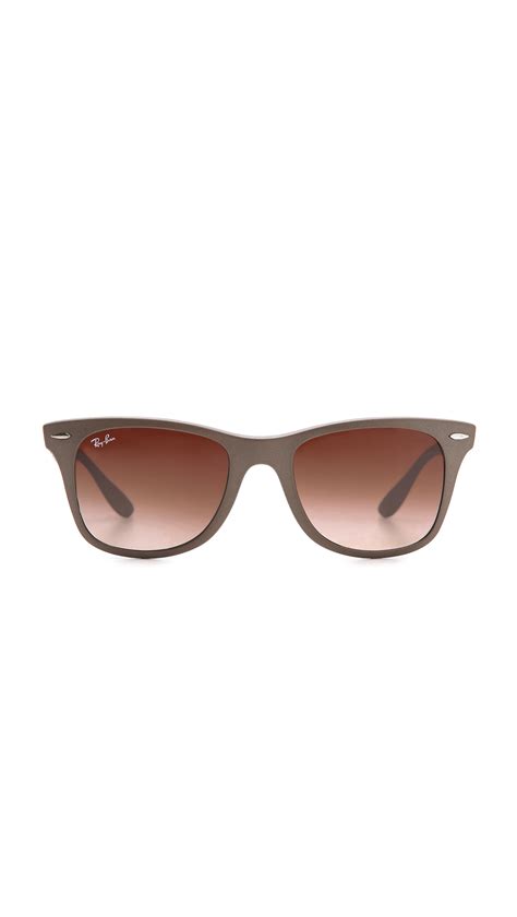 Ray Ban Light Force Matte Wayfarer Sunglasses In Brown Lyst