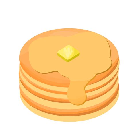 Pancakes With Butter And Maple Syrup Food Illustration Png