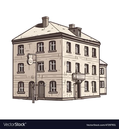 Old architecture sketched in modern Royalty Free Vector